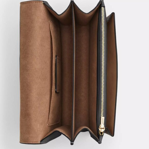 Klare Crossbody Bag In Signature Canvas - Gold/Walnut/Black - Picture 2 of 4